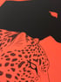 Leopard And Black Leopard In Red A4 Print Image 3