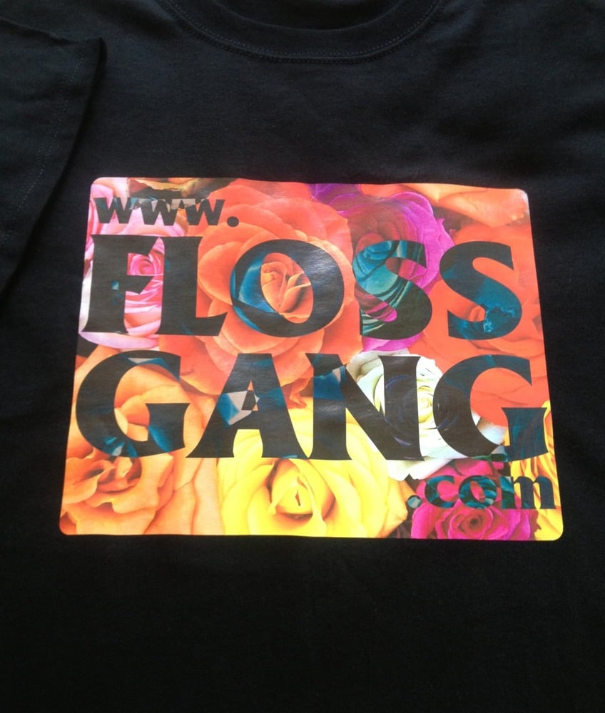 Image of FLOSS GANG FLORAL WEB TEE (BLK)