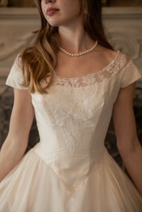 Image 5 of 1950s Champagne Lace Gown