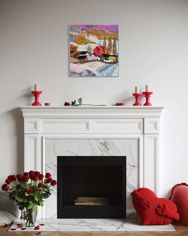 ‘Winter lace’ - winter art quilt, 57x54 cm Image 6