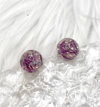 Image 1 of SPRAKLY PURPLE FLORAL STUDS