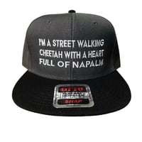 Image 3 of Street-walking Cheetah Emrboidered Flex Bill Hats