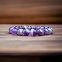 Image 2 of 8 mm Calming Amethyst Stretch Bracelet