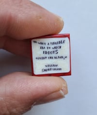 Image 1 of Small W Shakespeare quote murrine Copy