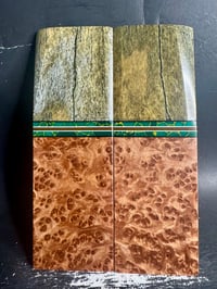Image 2 of Giraffe Bone & Redwood Burl Segmented Knife Scales