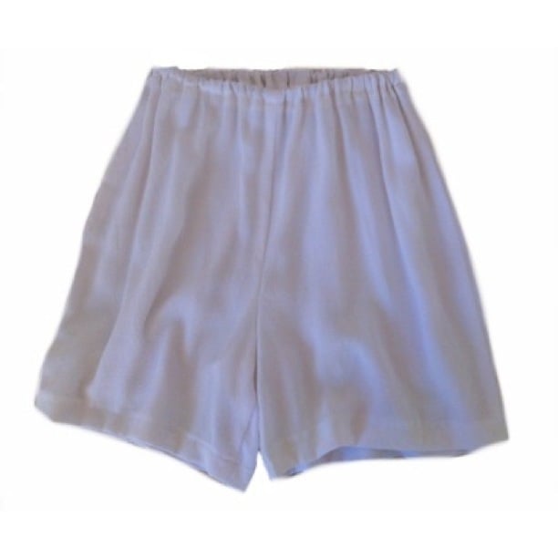 Image of White Gathered Mini Shorts