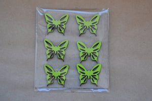 Image of 6 Sublime Wooden Butterfly Embellishments 