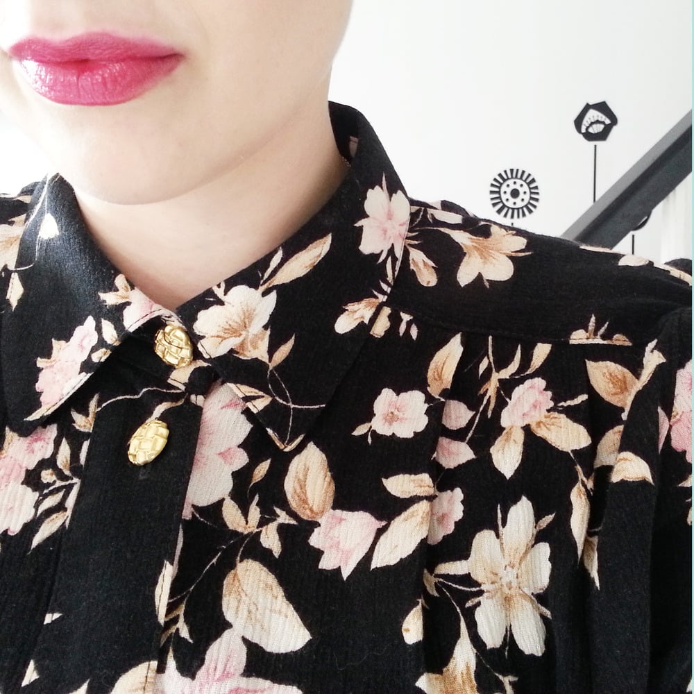 Image of Vintage House of Fraser black tea dress (M)