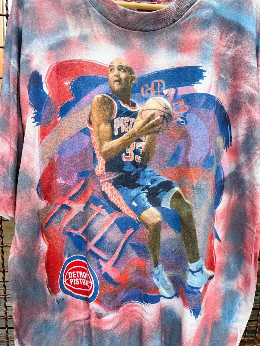 Image of 90s Vintage “DETROIT PISTONS - GRANT HILL” All-Over-Print Single-Stitched NBA Tee, SIZE: XL