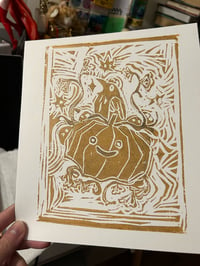 Image 3 of PUMPKIN + CROW LINOCUT PRINTS 