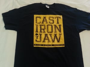 Image of Cast Iron Jaw yellow stamp T shirt