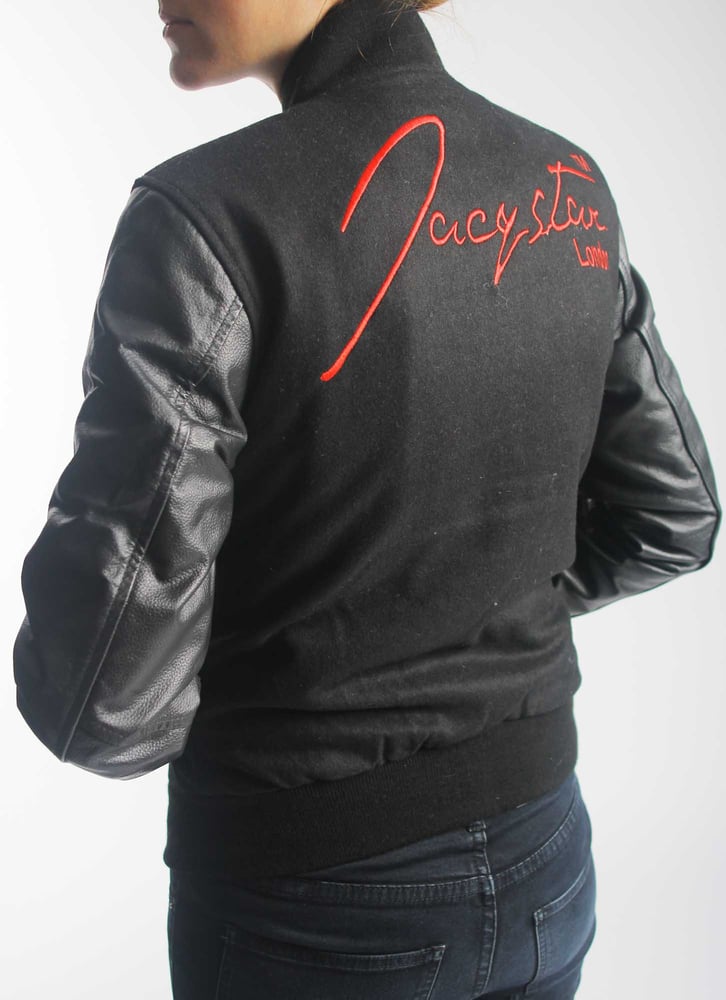 Image of Women's Branded Black Varsity Jacket