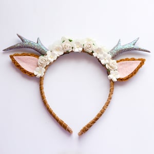 Image of Natural Floral Deer Headband