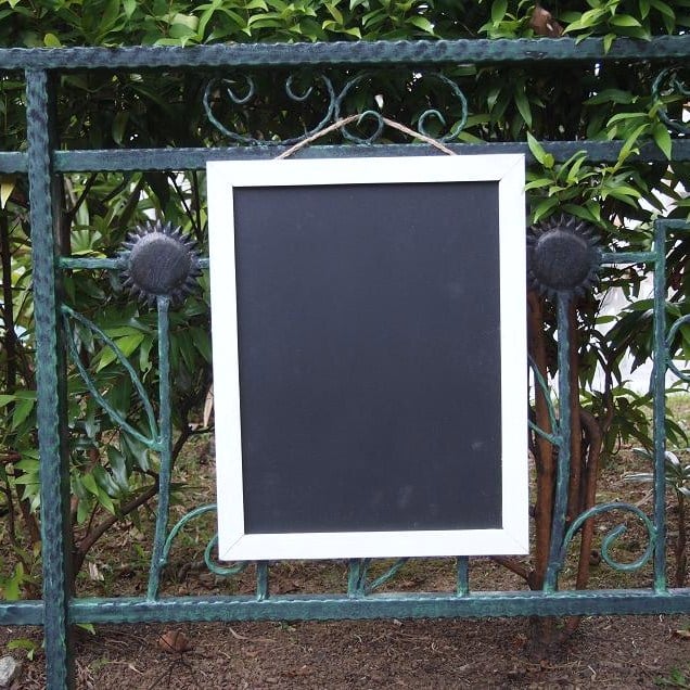 Black Chalkboard with Weathered Cream Green Frame