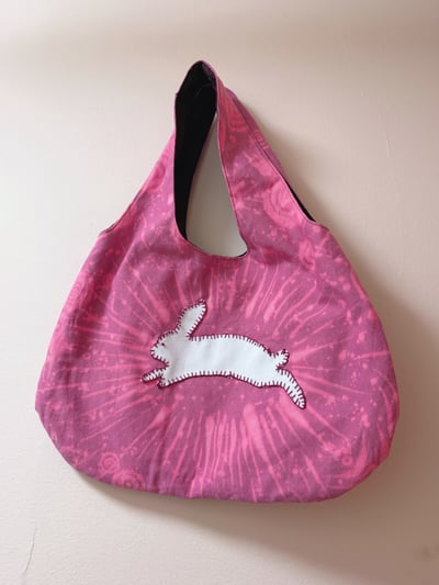 Image of Rounded Tote Bag — White Bunny