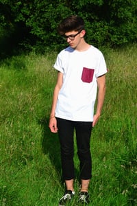 Image of Premium Blue Red Hatch Pocket Tee