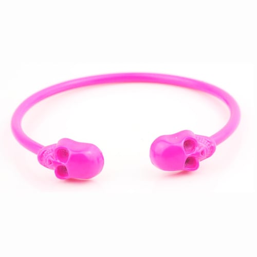 Image of Neon pink skull bangle