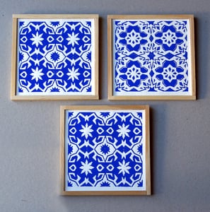 Image of Mediterranean set of THREE linocut prints