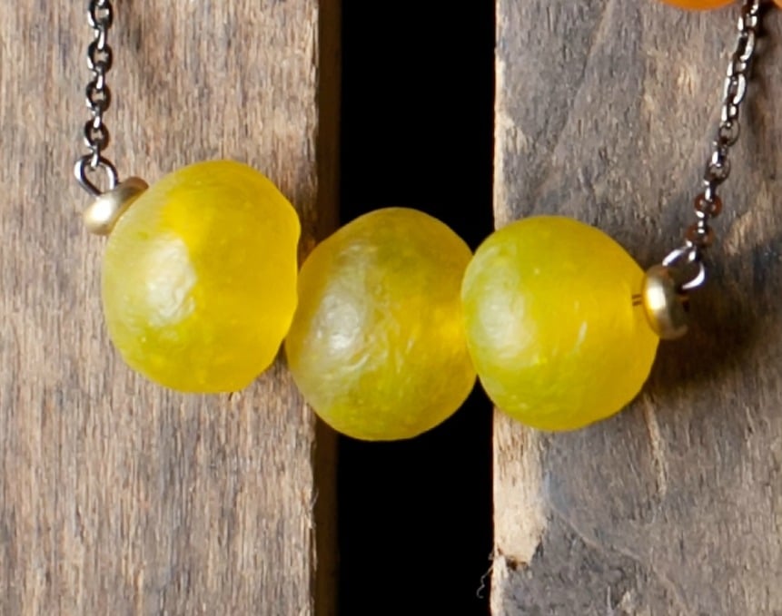 Image of African bauble necklace - Yellow
