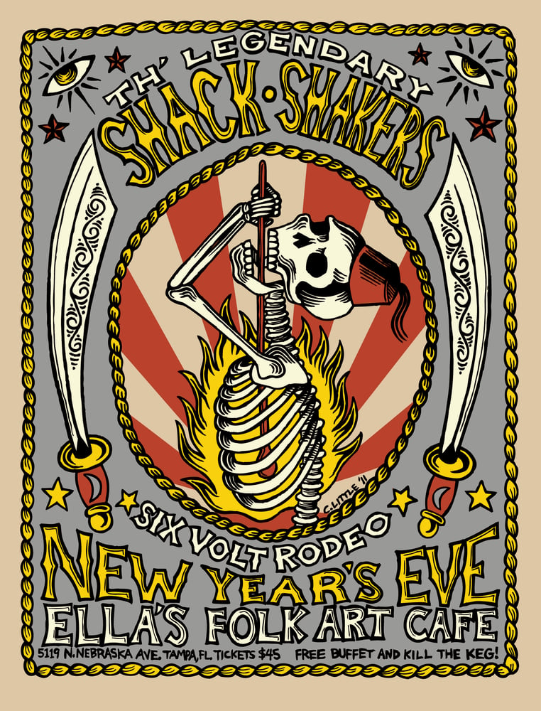 Th' Legendary Shack Shakers poster New Year's Eve | Ameraucana Print Shop