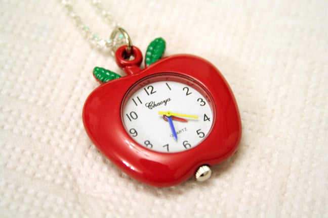 Red Apple Pendant Necklace - One Quarter