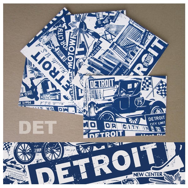 Image of 5 Pack Detroit City Postcard Set