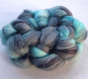 Image of BFL Wool and Sparkle Combed Top Hand Dyed 4oz "Sylvanas" BF23