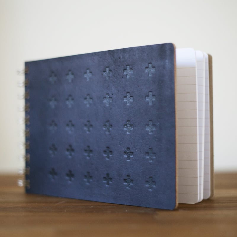 Notebook black and blue leather