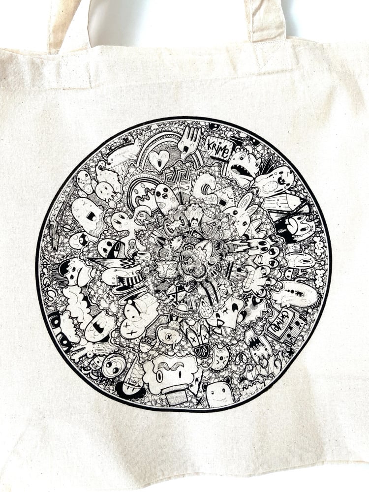 Image of Tote bag Sérigraphié - Doodle World