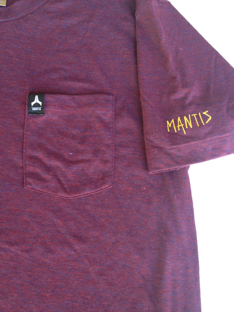 Image of Mantis signature pocket tee maroon