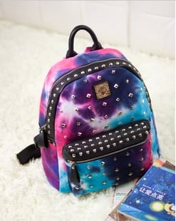 Image of [grzxy6200003]Fashion Rivet Starry Sky Color Backpack
