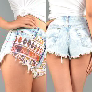 Image of "Kiss my Aztec" Denim Shorts