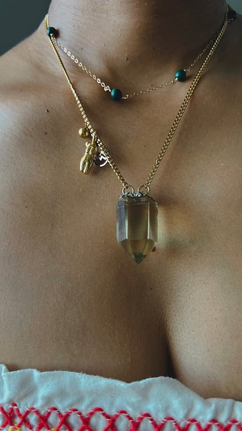 Image of LADY RAY • Citrine Zodiac Goddess Necklace