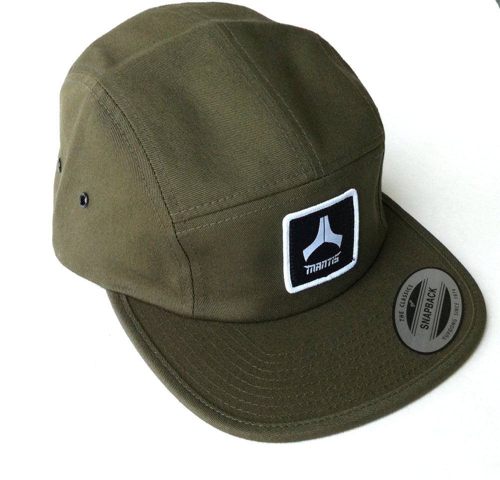 Image of Olive 5 panel snapback hat