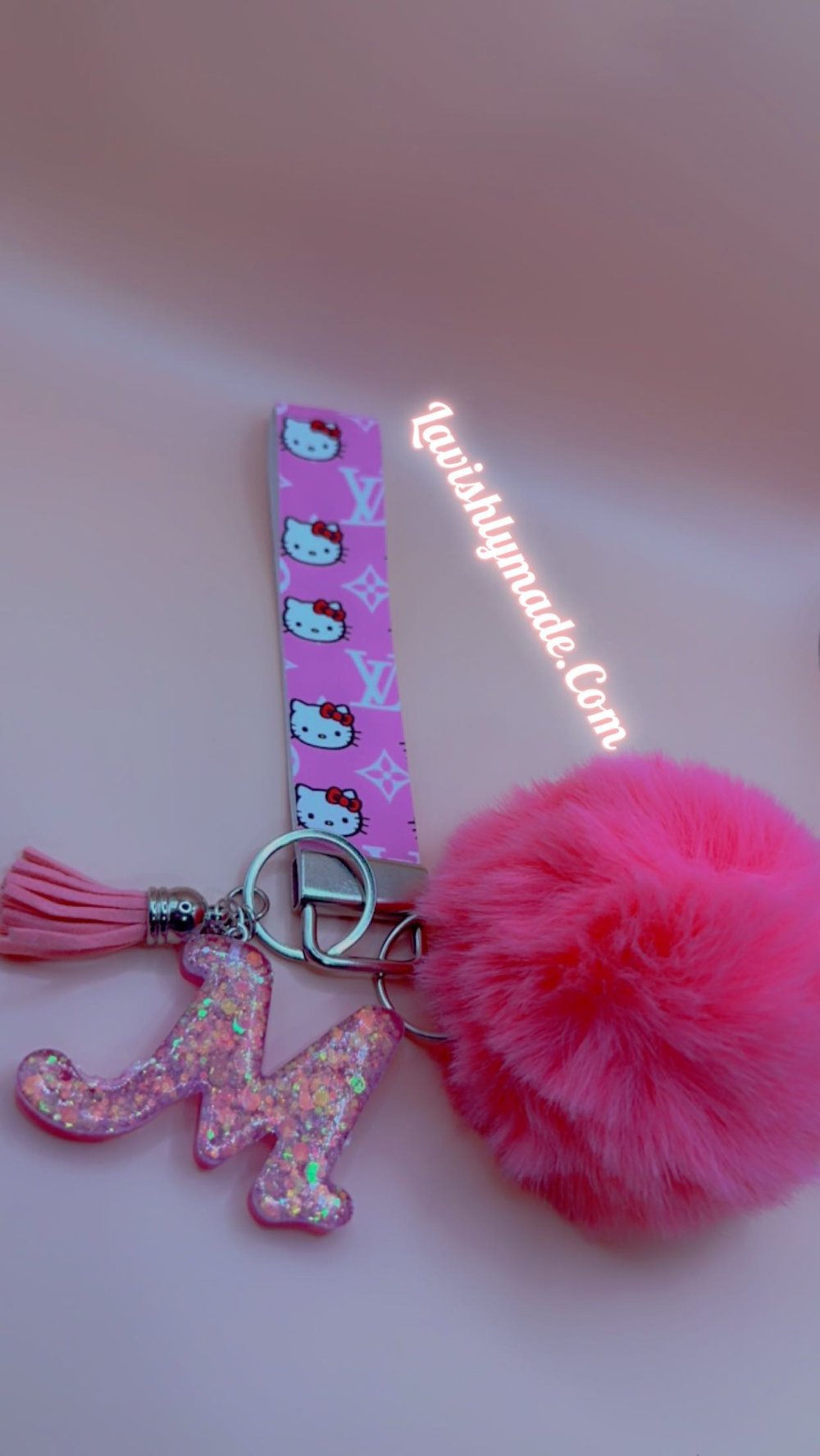 Image of Pink Hello Kitty LV Keychain 💗