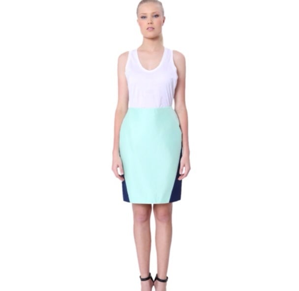 Image of Josh Goot- Navy & Mint pencil skirt