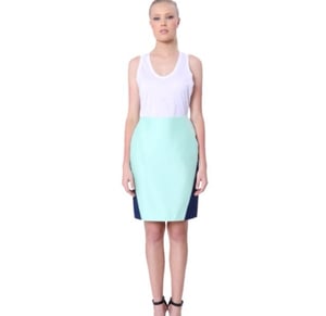 Image of Josh Goot- Navy & Mint pencil skirt