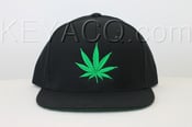 Image of Weed Lead Snapback -- Green Leaf Design