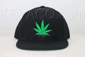 Image of Weed Lead Snapback -- Green Leaf Design