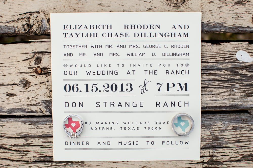 Image of Wedding Invitation // Coral and Teal // Hearts