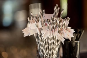 Image of Wedding Decor // Monogrammed Paper Straw Flags