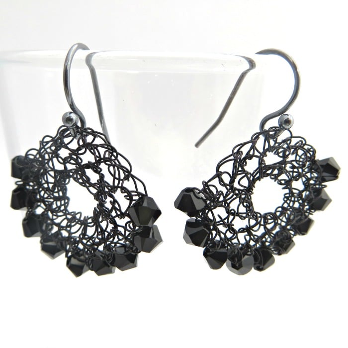 Image of CRESCENT  EARRINGS - Jet