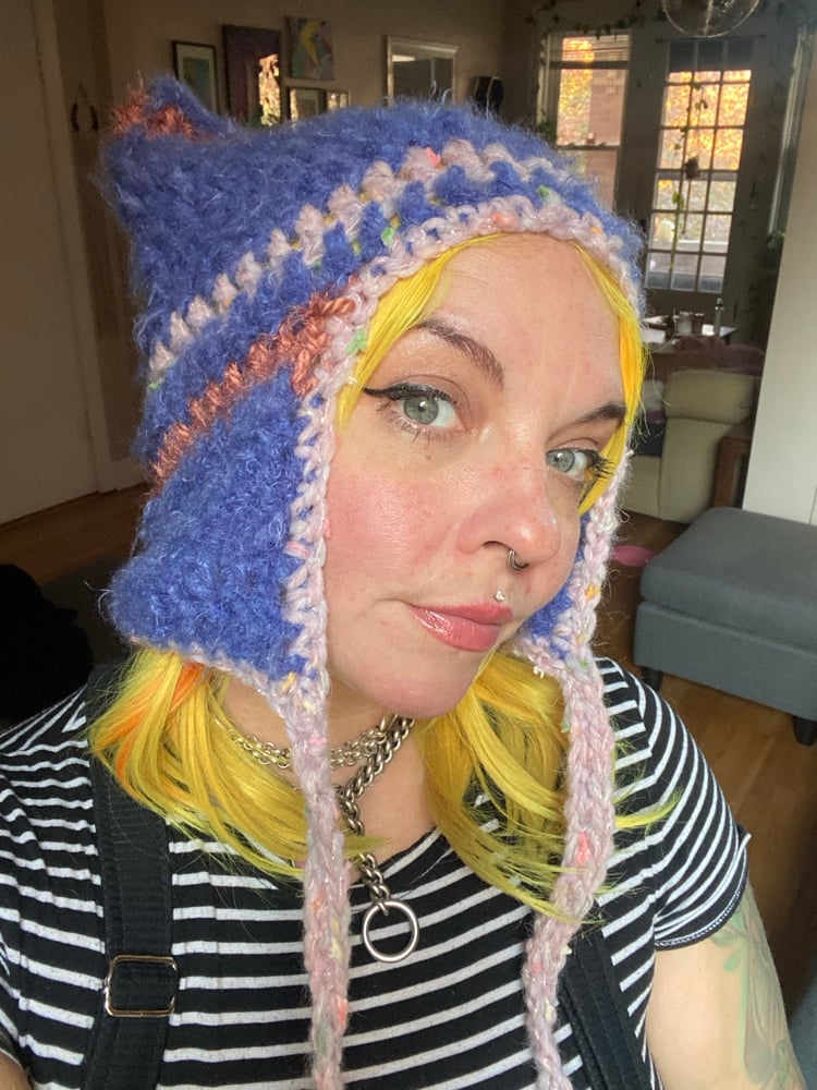 Image of Crochet hat with ears 