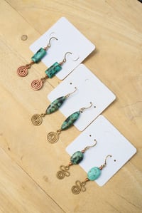 Image 1 of African Turquoise Framed Earrings