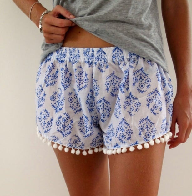 Image of 'Mystic Waters' Pom Pom shorts