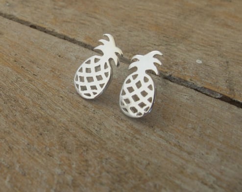 Image of  'Pineapple Cabana' sterling studs