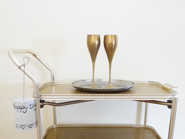 Image of Vintage Brass Champagne Flutes