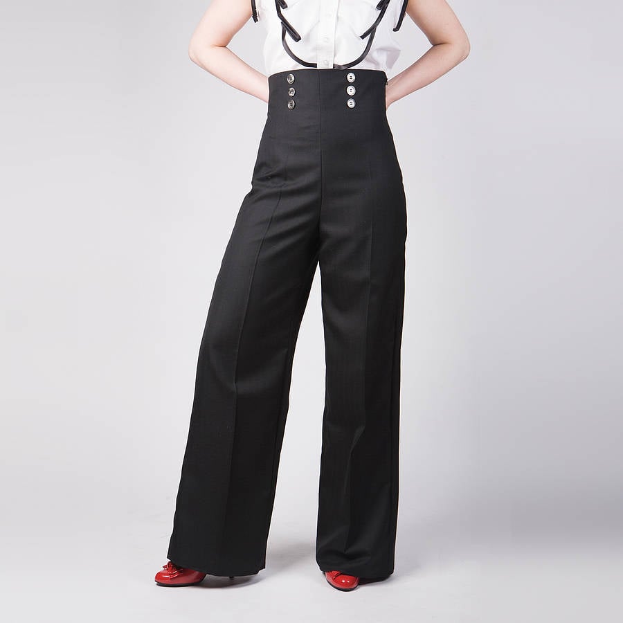 Honey Behave Black LeatherLook Trousers with Braces  New Look