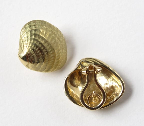 Clip on hot sale shell earrings