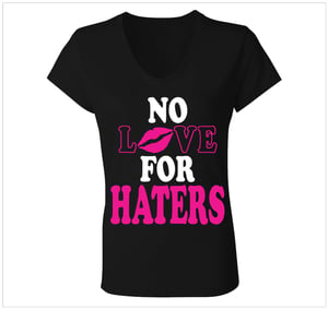 Image of No Love For Haters LIPS v neck Tee